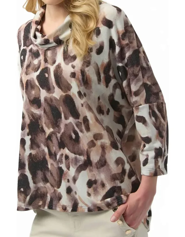 Animal Print 3/4 Sleeve Tunic