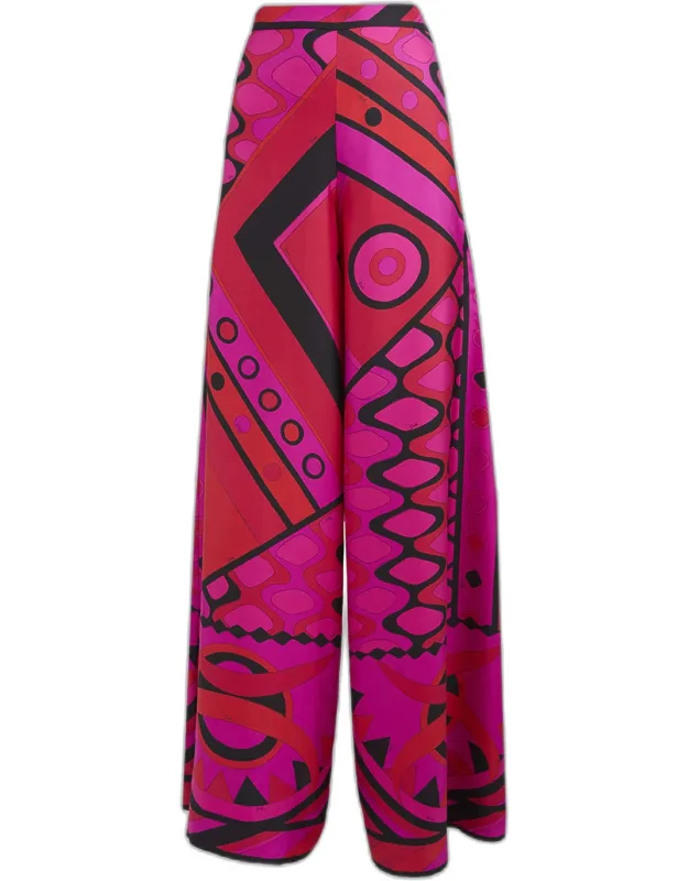 Silk Twill Wide-leg Pants