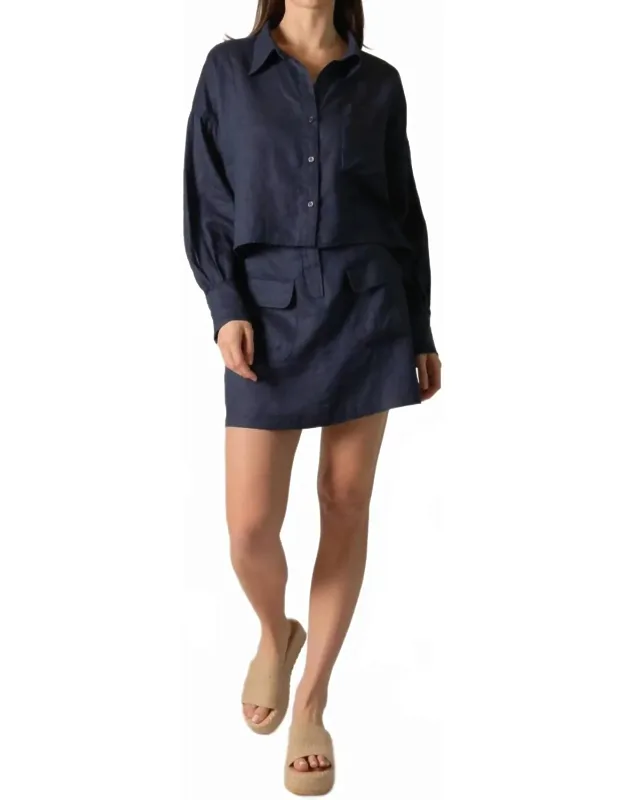 Linen Cargo Skirt