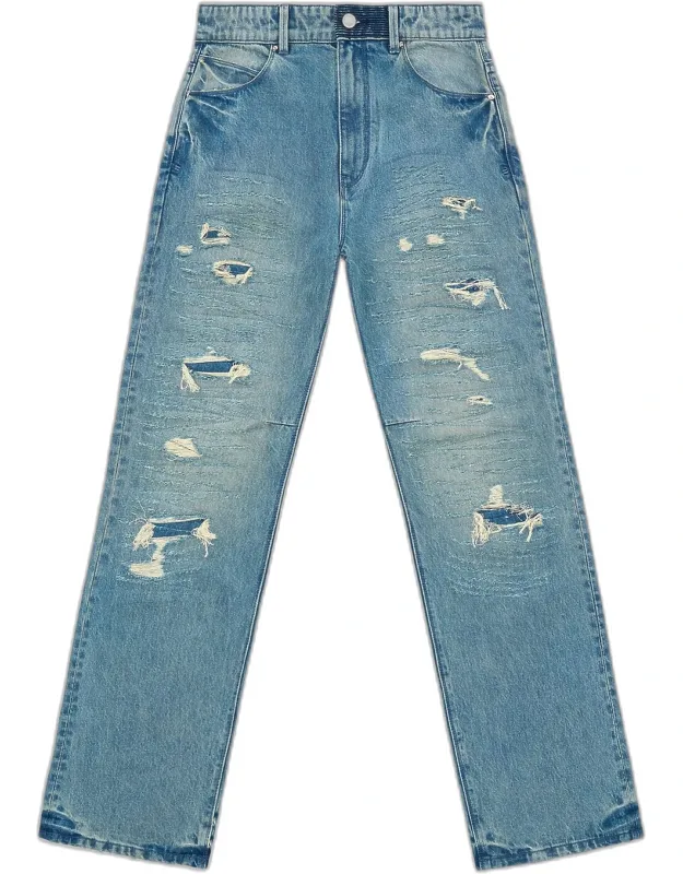 Distressed Straight Jeans