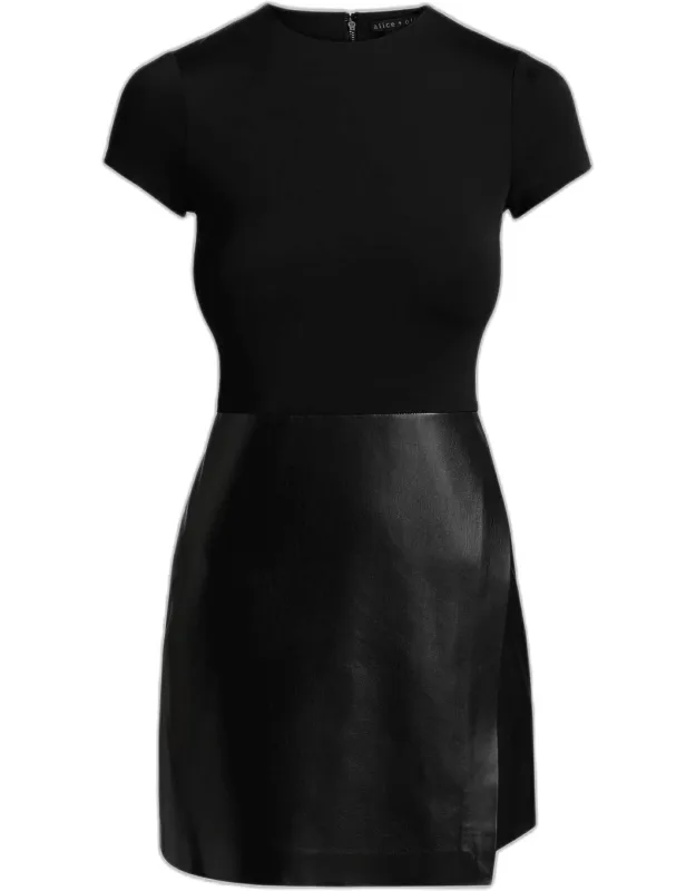 Sabine Mixed-media Minidress