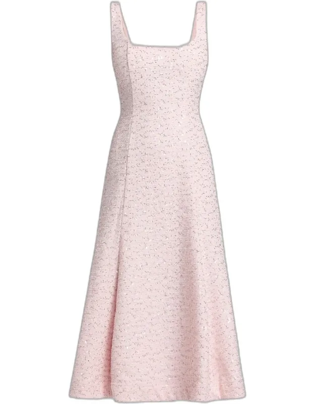 Embellished Tweed Midi-dress