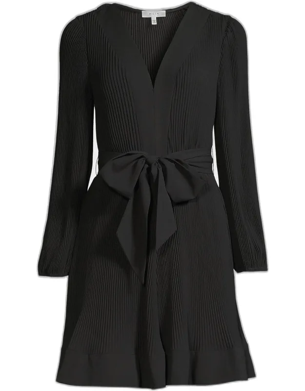 Pleated Belted Minidress