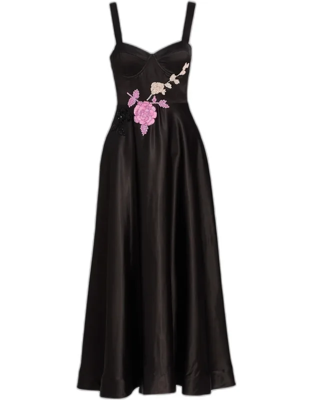 Embroidered Floral Cocktail Dress
