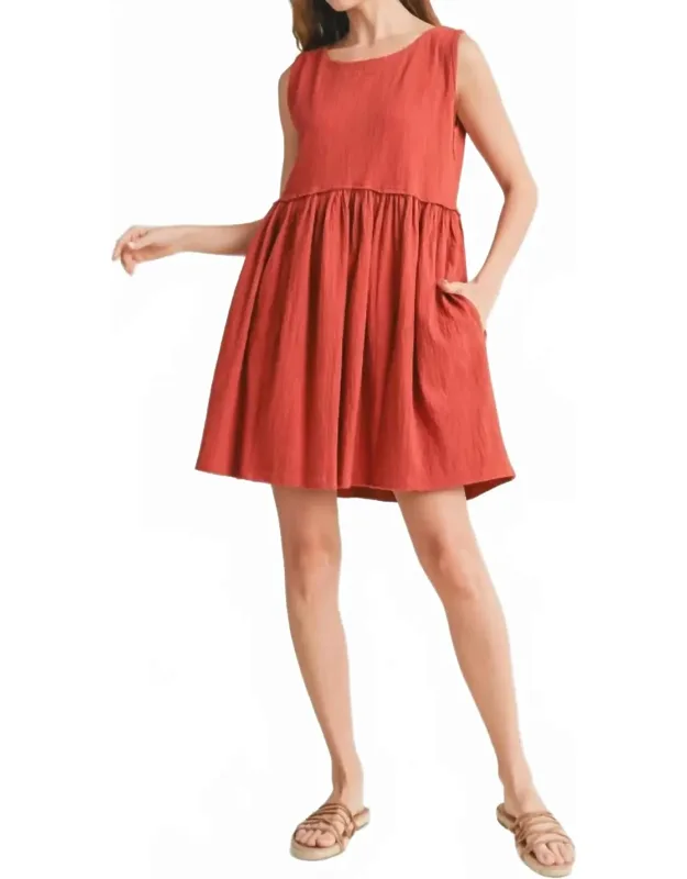 Crinkle Knit Raw Edge Detail Tank Dress