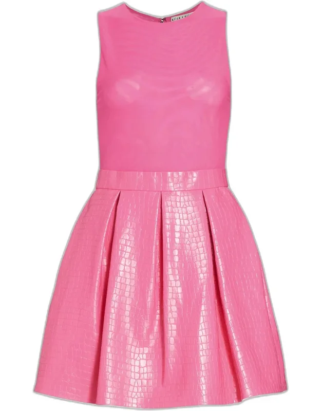 Croc-embossed Party Dress
