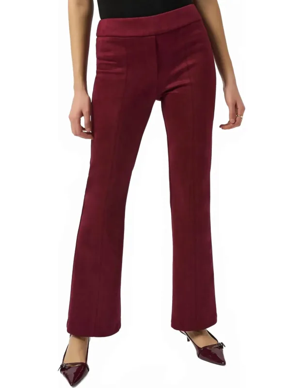 Scuba Suede Pull On Flared Pants