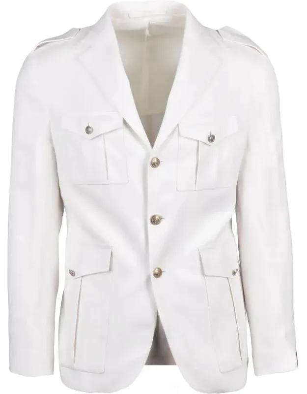 Linen Alpaca Silk Military Jacket