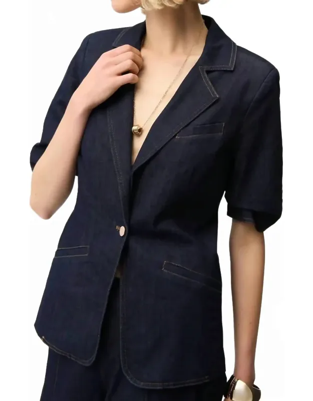 Fitted Denim Blazer