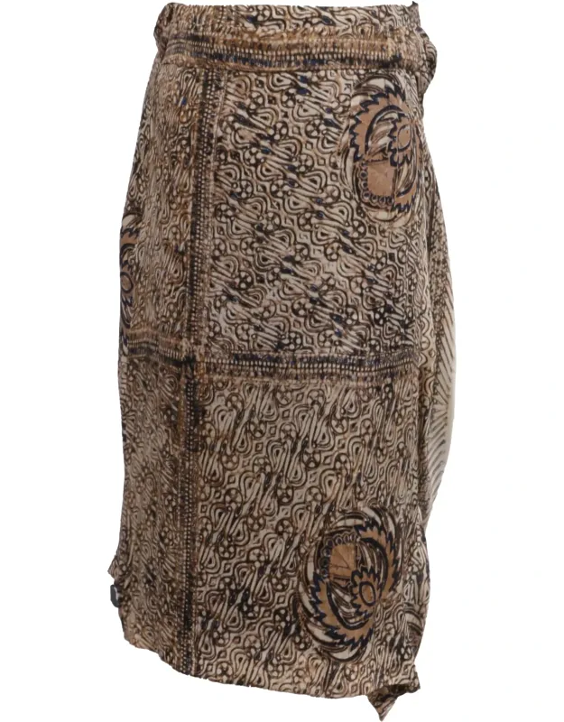 Printed Asymmetric Midi Skirt