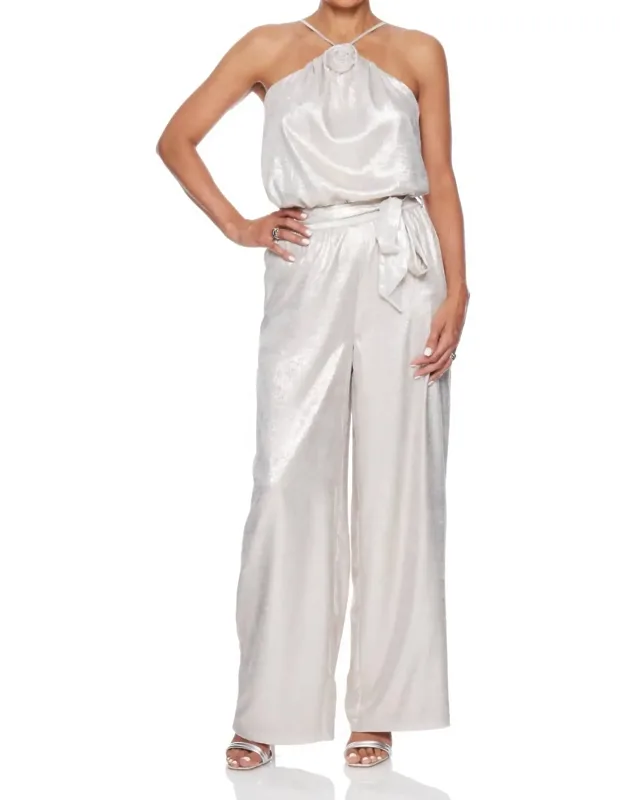 Metallic Wide Leg Pants