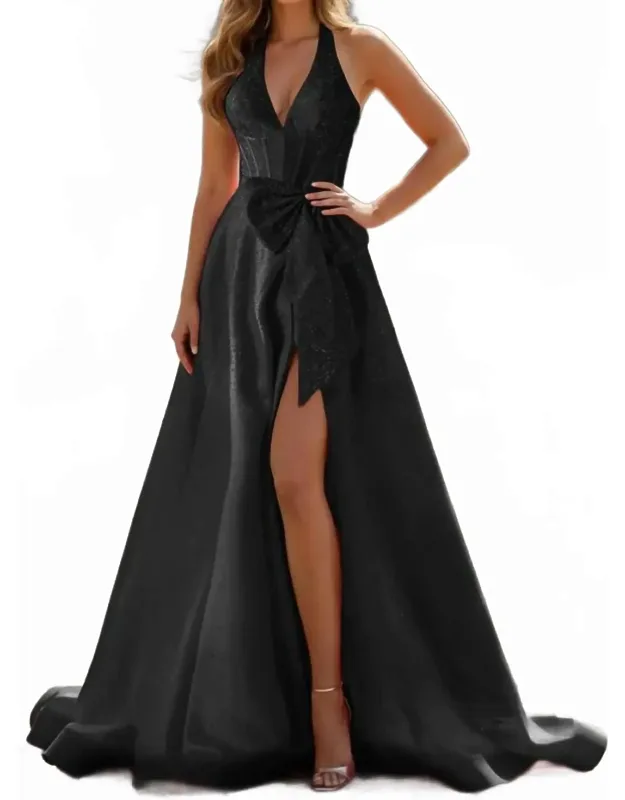 Halter Bow Maxi Dress