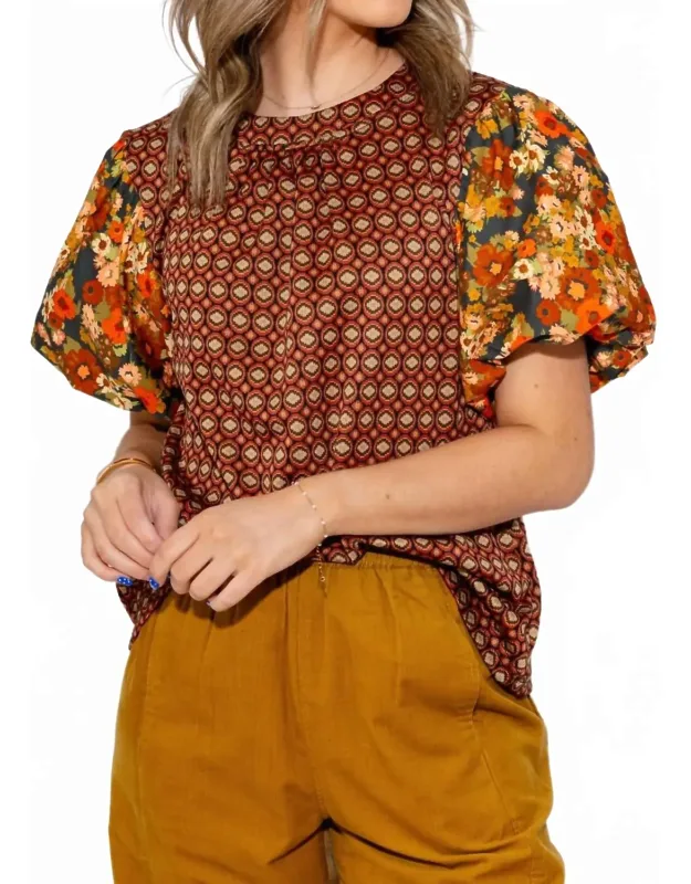 Floral Flair Puff Sleeve Top