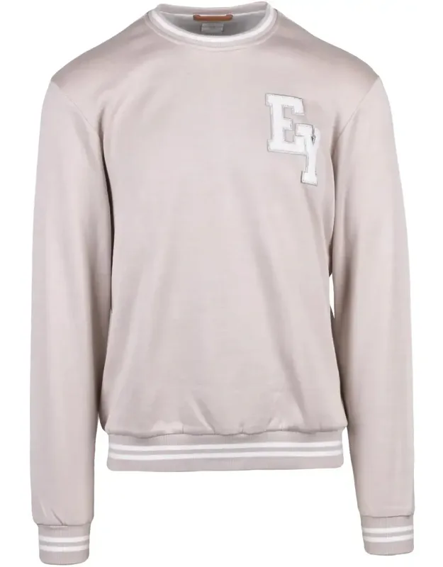 Cotton Polyamide Crew Neck Sweatshirt