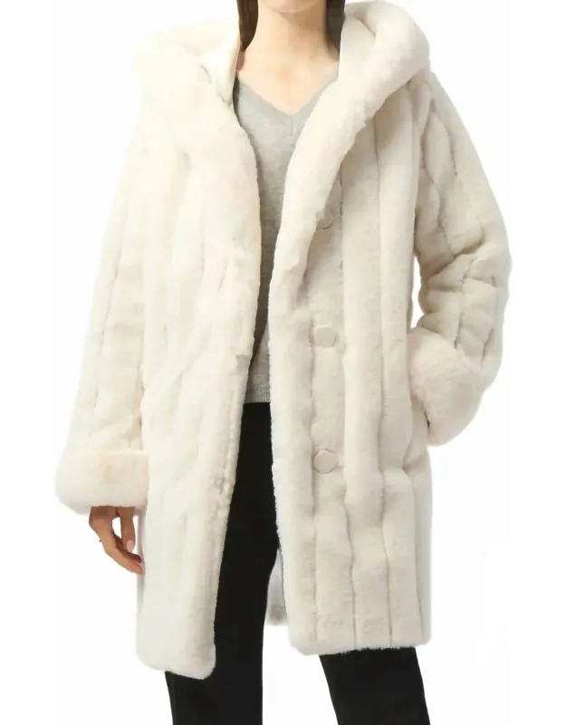 Hooded Reversible Faux Fur Coat