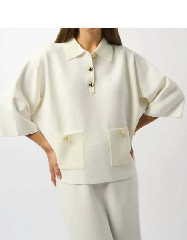 Boxy Pullover With Collar