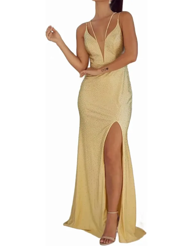 Long High Slit Prom Dress