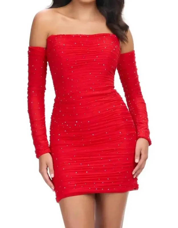 Strapless Ruched Cocktail Dress