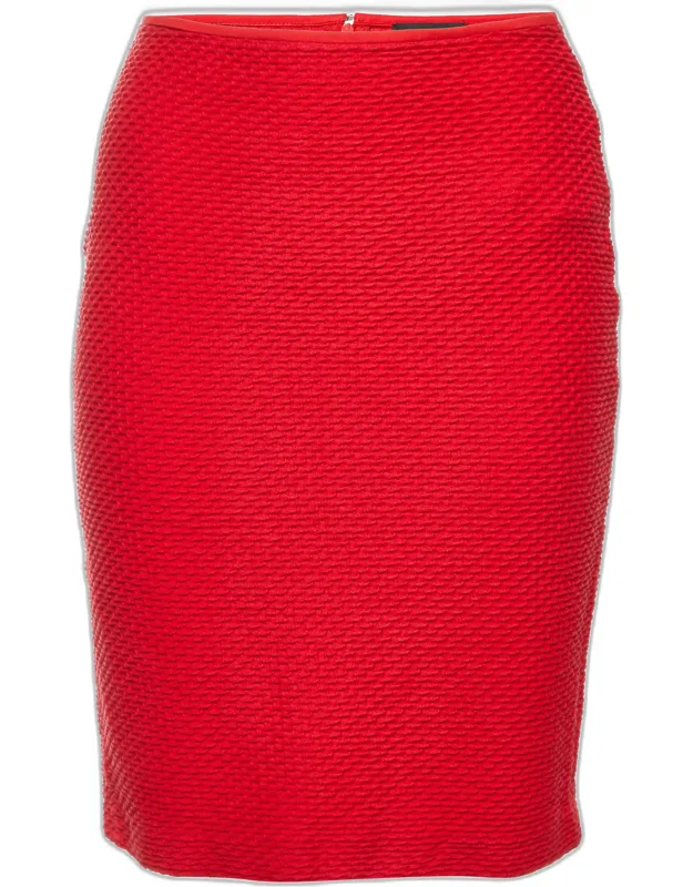 Textured Cotton Pencil Skirt