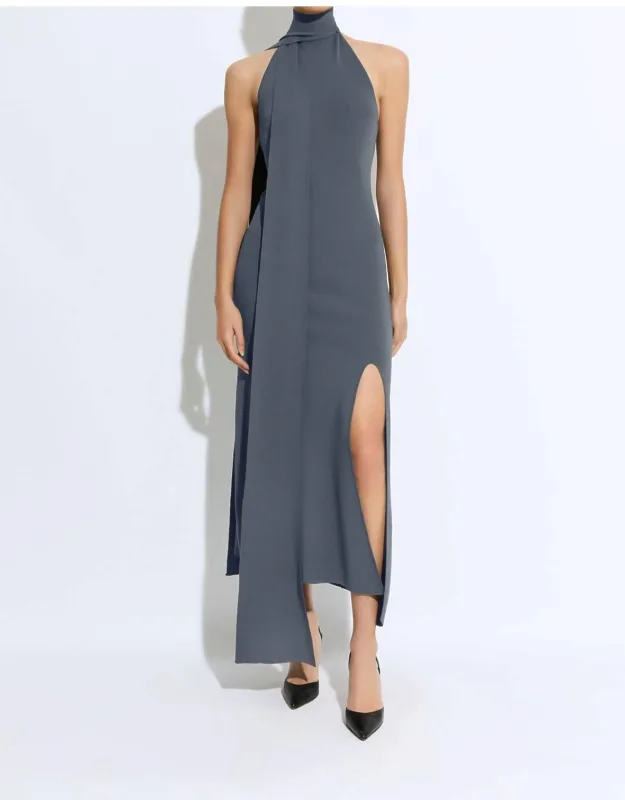 Matte Viscose Halterneck Dress