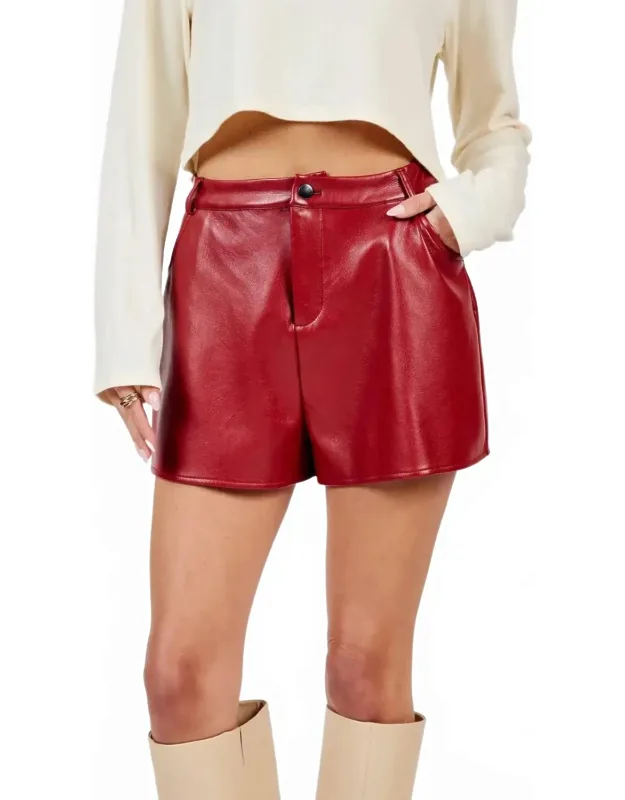 Night Vision Faux Leather Shorts