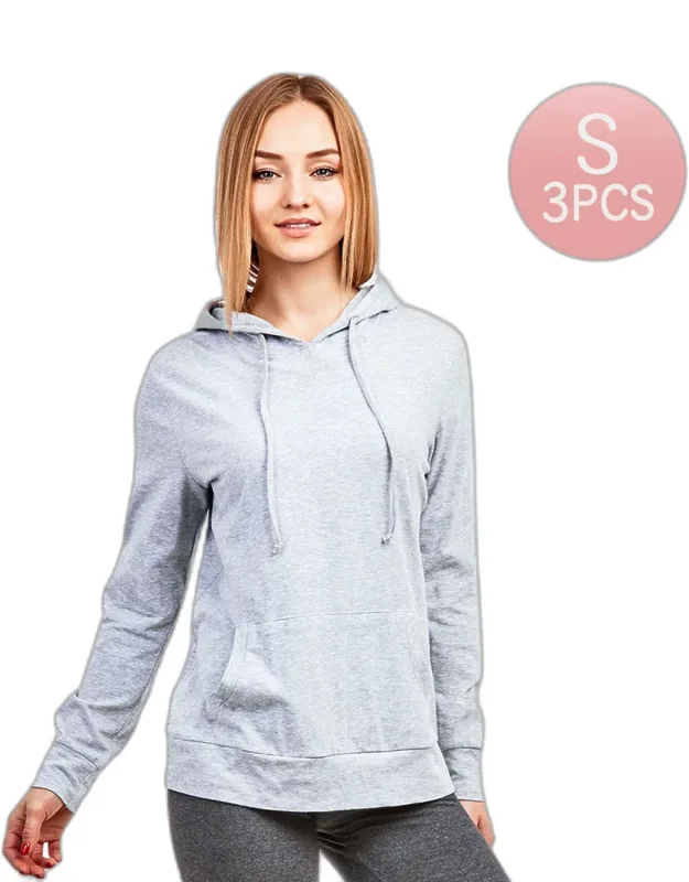 3-pack Solid Thin Pullover Hoodie