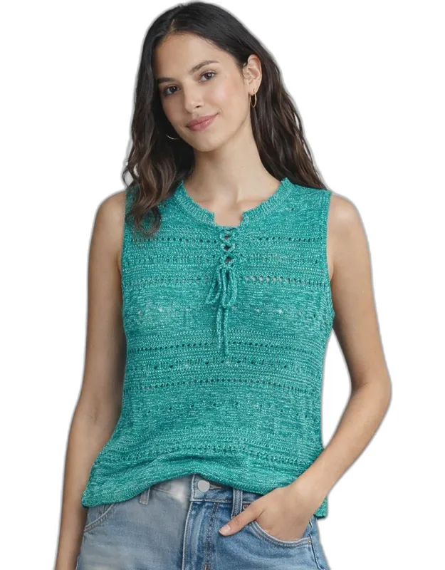 Lace Up Knit Sleeveless Sweater Vest