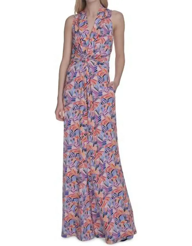 Printed Halter Neck Dress