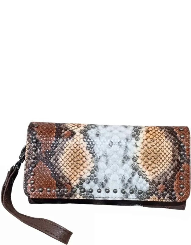Studded Python Clutch