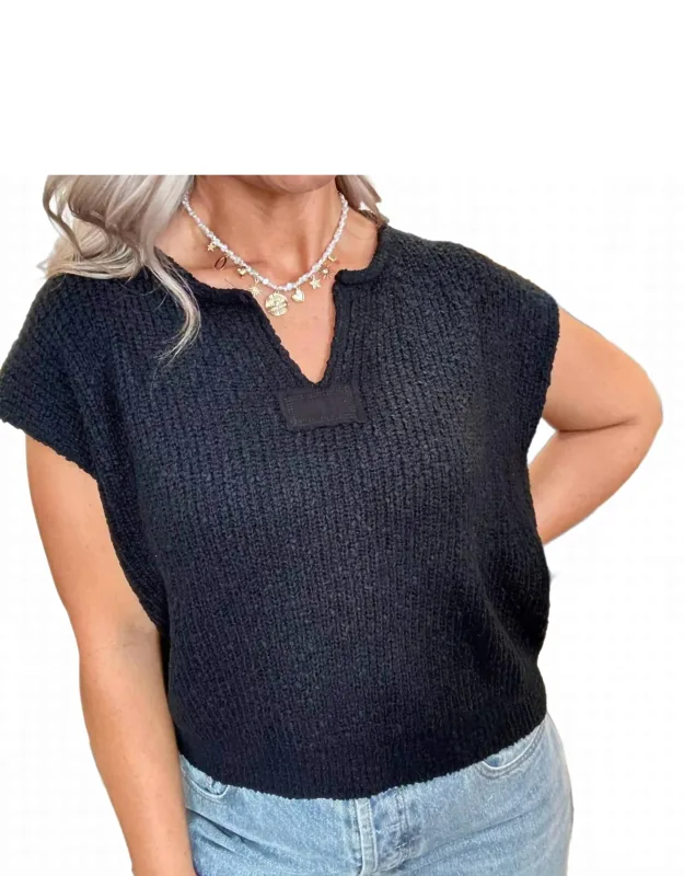 Cap Sleeve Knit Sweater