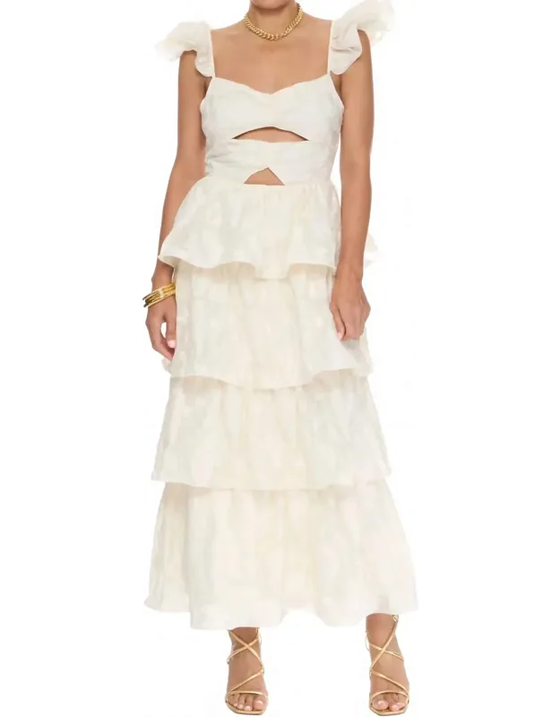 Ruffle Cutout Midi Dress