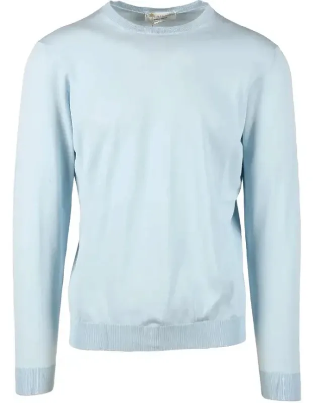Cotton Sweater - Classic Crew Neck, Ribbed Cuffs And Hem