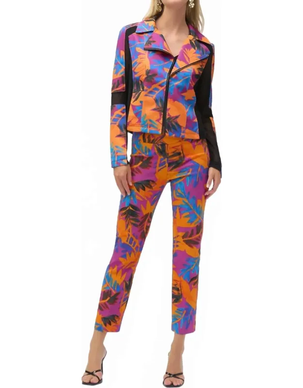Tropical Print Fitted Jacket