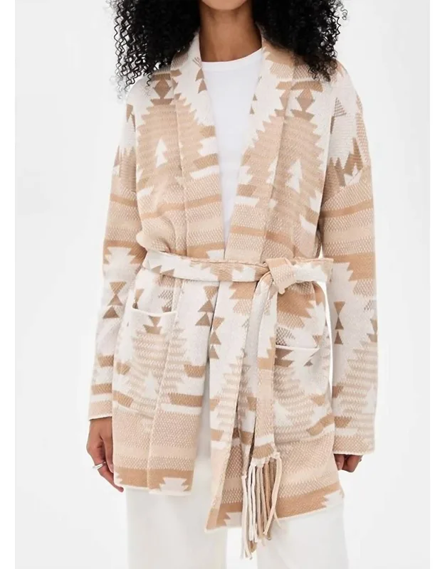 Aztec Shawl Collar Cardigan