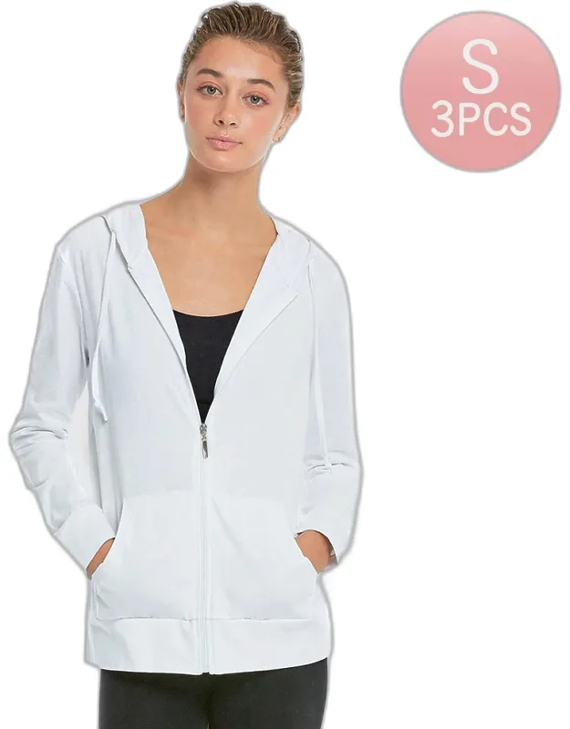 3-pack Solid Thin Zip-up Hoodie Jacket