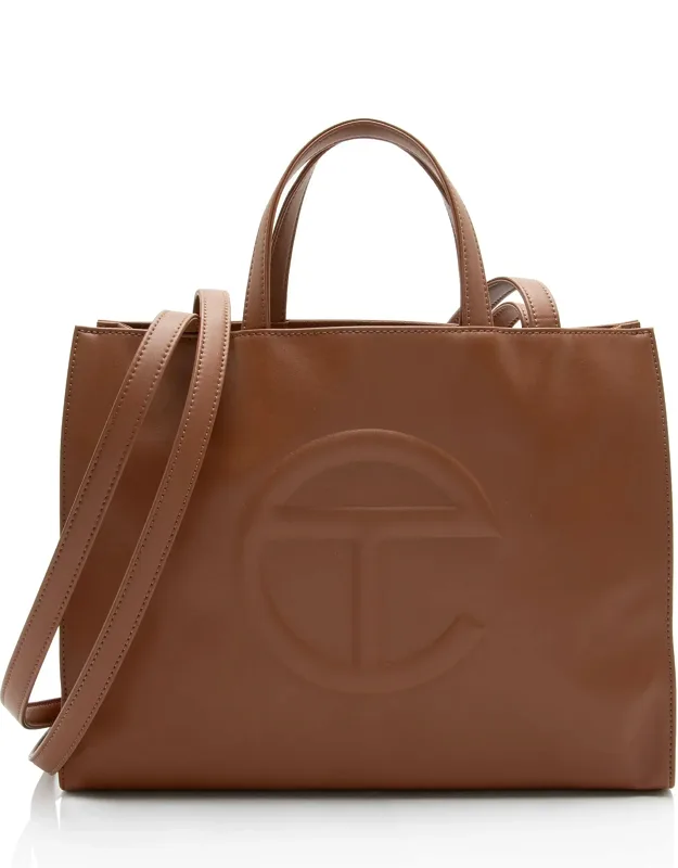 Faux Leather Medium Shopping Tote