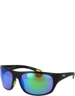 Fila Plastic Sunglasses With Mirrored Blue Lenses