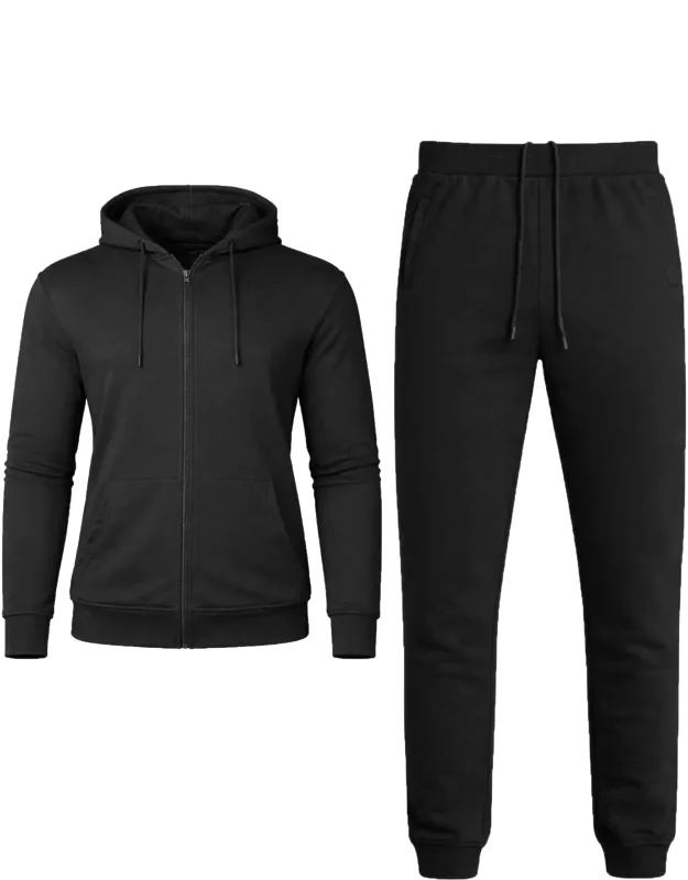 French Terry Zip Up Hoodie And Jogger Set
