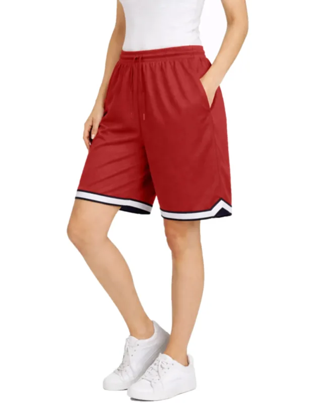 Loose Fit Premium Active Moisture Wicking Workout Mesh Shorts With Trim