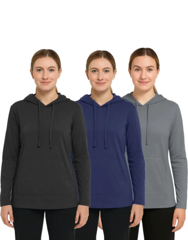 Loose Fit Cotton Lightweight Casual Pullover Drawstring Hoodie With Pocket