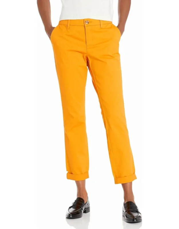 Rolled Hem Straight Leg Pants