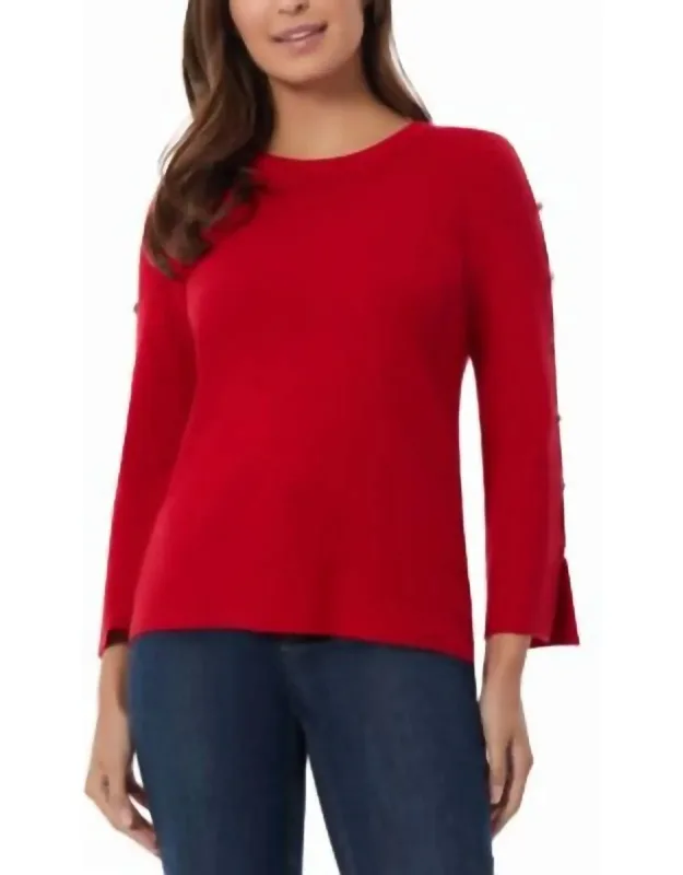 Crewneck Slit Sleeve Top