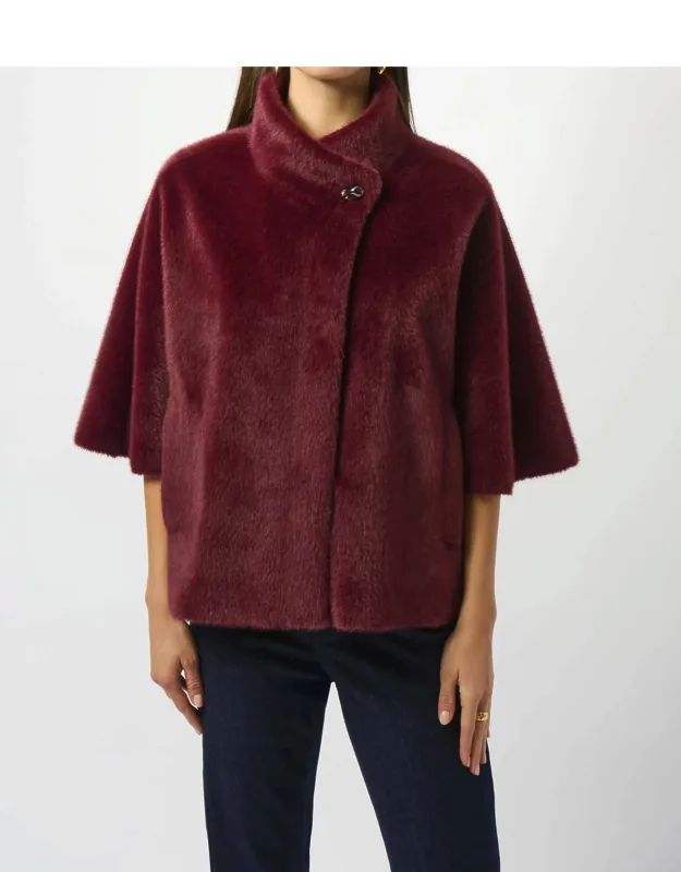 Bonded Faux Fur Suede Boxy Jacket