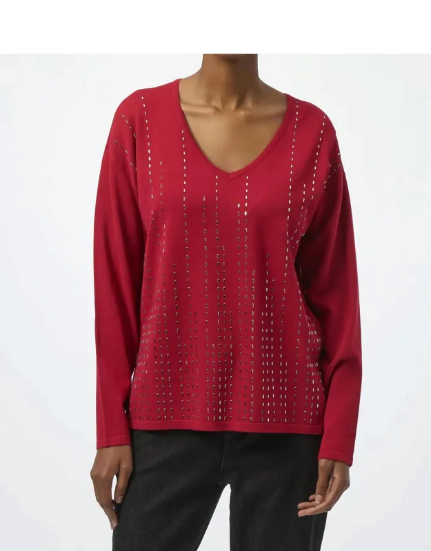 Iron-on V-neck Pullover Sweater