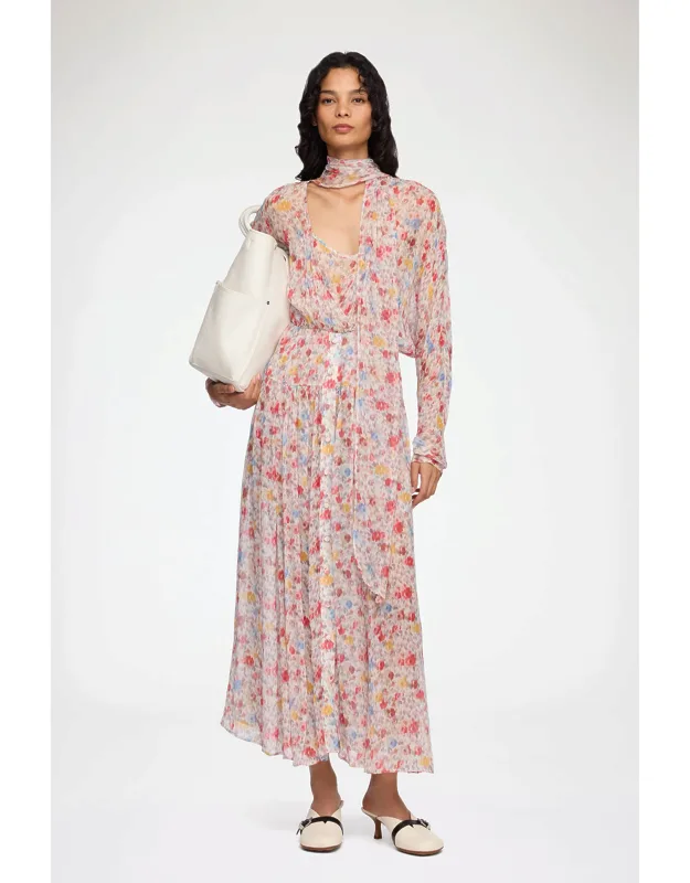 Mixed Dress In Floral Silk