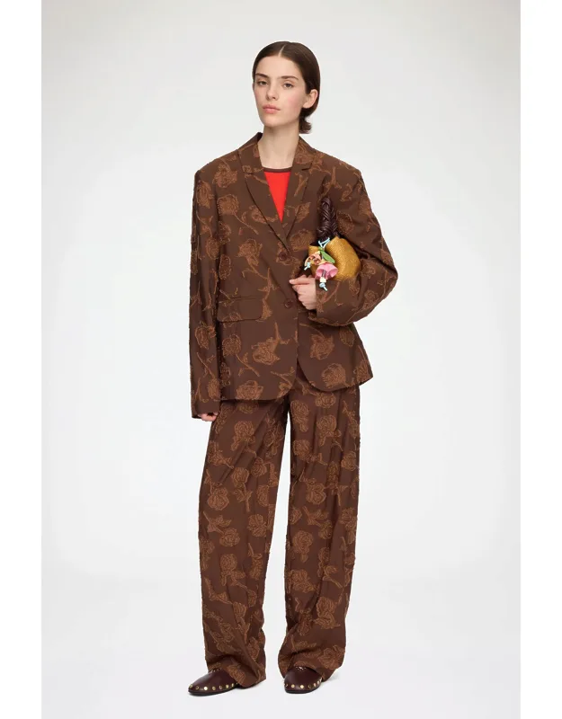 Cocoa Brown Trousers In Fil Coupe