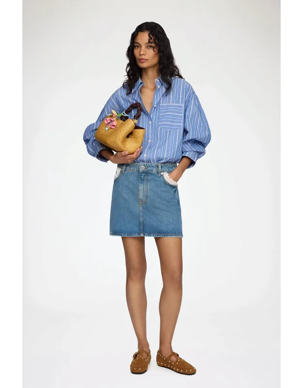 Rigid Denim Skirt