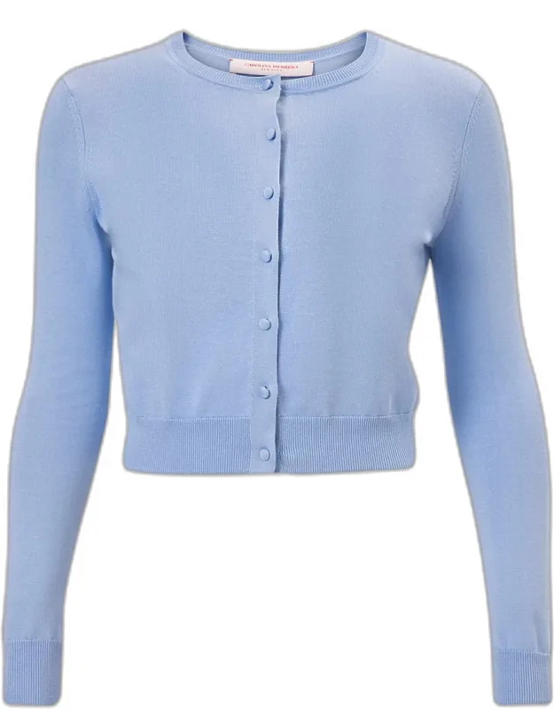 Silk-cotton Crewneck Cardigan