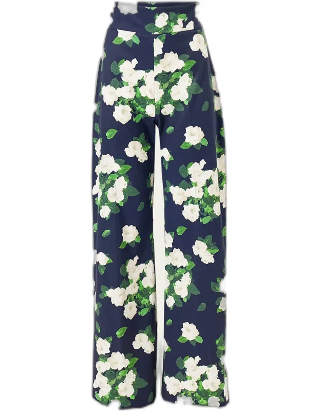 High-rise Floral Wide-leg Pants