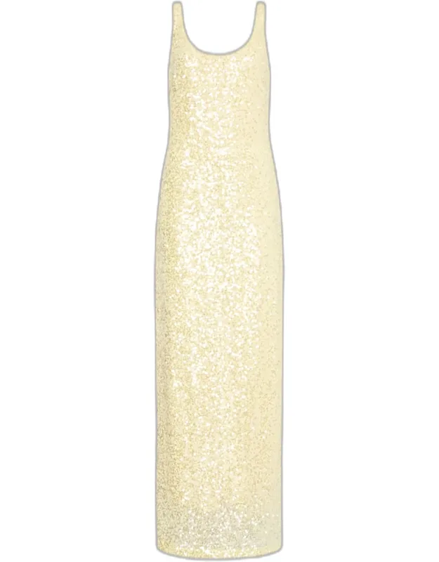 Sleeveless Sequin Stretch Maxi Dress